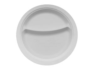 Тарелка d 205 [PS] [2секции] [белая] [100шт/уп] [/18]*