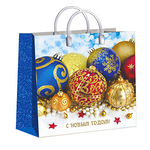 Пакет под подарок [30*30] [пластик мягкий] [Новогодние сокровища][пластик/ручка][150мкм][НГ][10/40]*