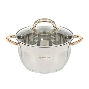 Кастрюля [3.9л] [Виват/Мадрид Голд] [стеклянная крышка] [SD-320G] [/6]*