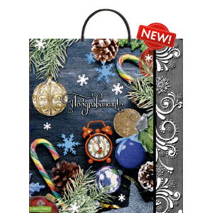 Пакет 38*44 [90мкм] [Новогодняя композиция] [пластик/ручка] [НП] [НГ] [5/100]*