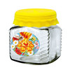 Банка д/хранения [Мёд льётся на соты][250мл][желт.кр.+ложка][стекл.кубик][ТО66][00231-00690][/8]*